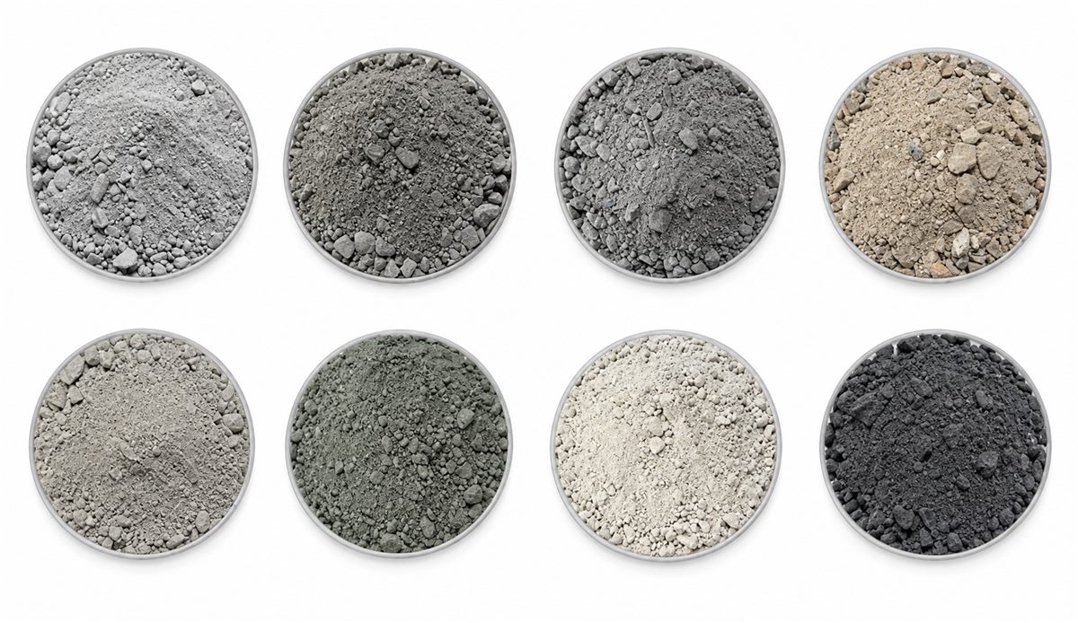 Castable raw material samples