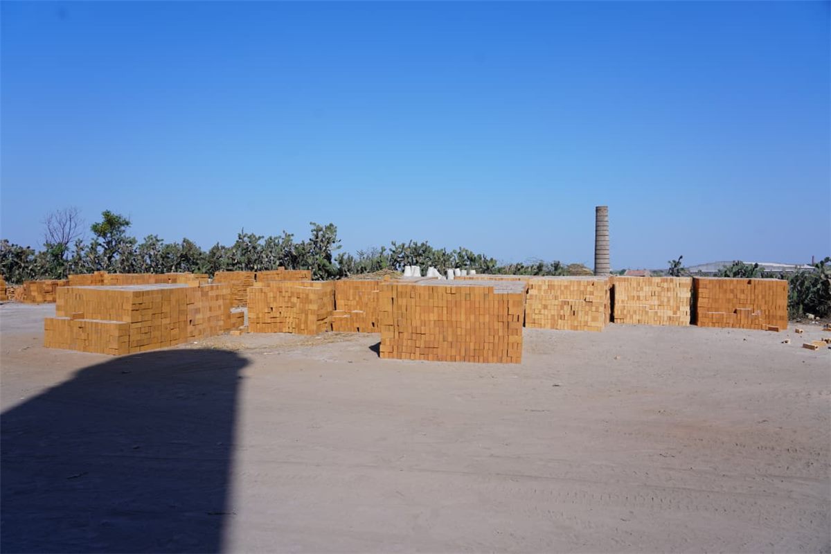 Fire bricks stacked in the plant yard